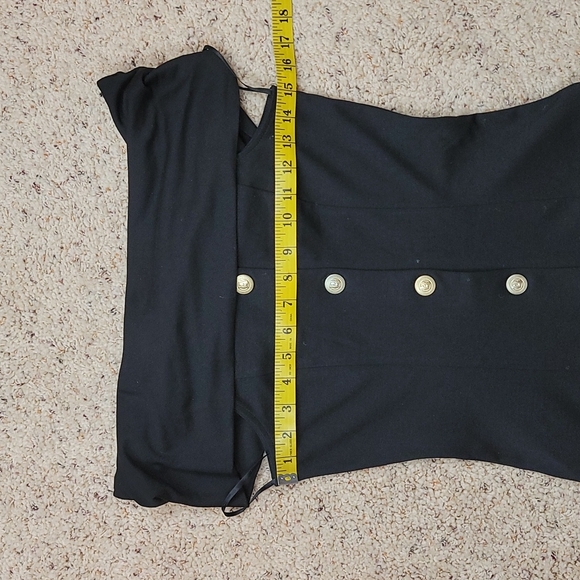 Balmain Black Stretch Off Shoulder Mini Dress size 36 - Picture 9 of 11